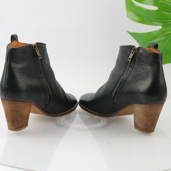 Madewell Womens Billie Boot Size 7.5 Black Leather Block Heel Western Bootie - Picture 8 of 13